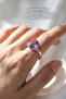Faceted Cut Amethyst Natural Stone Vintage Inspired Design Ring - 3