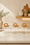 Aria- 3-Piece Borosilicate Jar with Bamboo Lid 600 ml Striped - 3