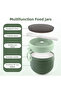 2-Piece Food Jar Combo Set – Cute Bear Mini Food Jar & Green Thermal Jar with Carry Loop - 3