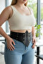 Plus Size Black Women's Corset Belt, Wide and Detailed with Eyelets - 2