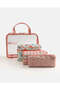 Women Pink Printed 4 Piece Cosmetic Pouch Set - 3