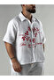 Floral White Muslin Men's Shirt Coc3269