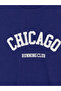 Peak New Season Navy Blue Chicago Printed 100% Cotton Women's T-Shirt - 6