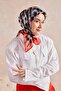 Twill Silk Scarf Noiré Pomegranate Flower 90X90 - 5