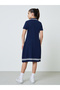 Teen Girls Cotton Polo T-Shirt Dress With Striped Hem - 4