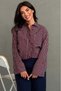 Burgundy Striped Sendy Fabric Women's Shirt Mg2834 - 3