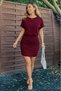 Women's Short Sleeve Crew Neck Short Viscose Dress with Pocket Detail - 4
