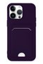 Ilkestor iPhone 14 Pro Case Kelvin Silicone with Business Card Holder - (125846) Deep Purple