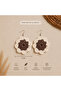 Bohemian Daisy Knitted Earrings – Off-White & Coffee - 6