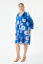 Cobalt Blue Italian Large Size Floral Patterned Tunic Shirt Dress 42 - 46 Size - 4