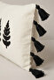 Botanical Embroidered Tassel Cushion Cover 35X55 cm - 6