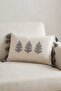 Botanical Embroidered Tassel Cushion Cover 35X55 cm - 4