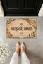 Digital Printing Welcome Written Door Mat – Beige Brown Botanical Pattern 70X45 cm
