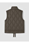 Brown Quilted Oversize Women's Puffer Vest - 5