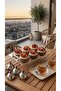 طقم حامل أطباق حلويات ومكسرات بتصميم راقٍ للضيافة - 2