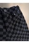 Unisex Kids' Checkered Denim Trousers - Elastic Waist Comfortable Fit Casual Cotton Pants - 4