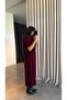 Women's Knitwear Belted Premium Quality Midi Dress - 130cm - 2