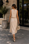 Women's Aerobin Fabric Skirt with Button Detail, Midi Length, Two-Piece Set - 2