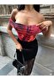 Red Boat Neck Gathered Crop Top 582951 - 2