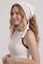 Women's Mesh Lace-Look Multi-Purpose Bandana Summer Beach Compatible Perforated Knitwear Hair Bandana and Waist Accessory