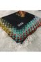 Handmade Needlework Writing, Scarf, Yemeni, Mevlit Cover, Head Cover, 4 Sides Embroidered, 100*100cm - 5