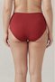 Women's 5-Piece Red Plus Size High-Waisted Cotton Ribbed Panties - Gathering and Comfortable Daily Bato Underwear - 3