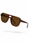 Men's Retro Design Brown Frame Brown Glass Sunglasses - 4