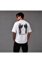 White Oversize the Angel Cotton Back Printed Relaxed Fit Unisex T-Shirt
