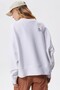 Oversized Cotton Womens Sweatshirt Loose Fit Crew Neck Cotton Women's Sweatshirt White - 2