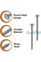 High Strength Round Head Nails for Carpentry and Electrical Work (Pack of 40, 2.5 Inch) - 4