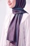 Double-Sided Silk Shawl Eggplant Purple - 3