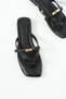 Ovia Women's Flip-Flop Slippers with Buckle Detail, Black - 4