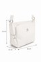 Women's White Soft Leather Daily Crossbody Bag – 3-Compartment Zippered Lined Convenient Women's Bag - 7