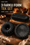 3-Piece Granite Cast Iron Cake Mold Set – Baton, Sliced, and Pie Mold, Black Thick Cast Iron