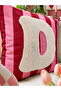 Punch Embroidered Throw Pillow Cover - 43*43 cm - Pink Letter D - Pnk001 - 2