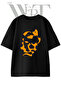 Skull Snake Design Printed Unisex Black Oversize T-Shirt