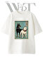 Bekci Kopek Design Printed Unisex White Oversize T-Shirt