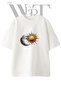 Gunes Ay_1 Design Printed Unisex White Oversize T-Shirt