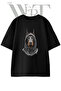 Doberman Hoodie Design Printed Unisex Black Oversize T-Shirt