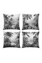Amazon Patterned 4-Piece Throw Pillow Cover Set in Gray Tones - 3