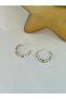 Cube Detail Hoop Earrings (Steel) - 3