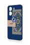 Redmi 13C Compatible Blue Ethnic Carpet Pattern Silicone Case - 3