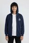 Navy Blue Boy's Text Printed Hooded Long Sleeve Cardigan 24678 - 3