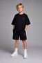 Boys' Premium Oversize Thick Soft Fabric Heart Embroidered Shorts and T-Shirt Set