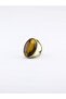 Natural Stone Oval Tiger's Eye Natural Stone Adjustable Women's Ring Euy13Kg - 4