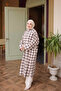 Navy Blue Plaid Long Loose Tunic - 2