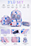 Girl's 3-Piece School Bag Set with Purple Accessories - Backpack, Lunch Bag, Pencil Case - 3