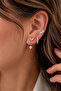 Minimal Leaf Model 3-Piece Women's Zircon Stone Cartilage Earring Set - 2