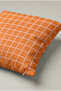 Orange and White Checkered Throw Pillow Cover 165 – Tangerine Grid Design 45X45 cm - 3