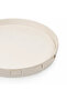 Rounded Leather Serving Tray 38×38 cm Beige from Palmora - 5